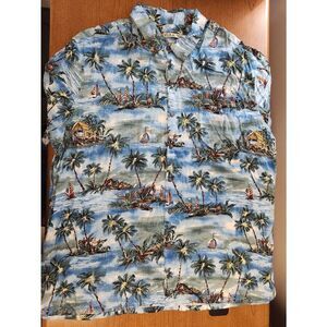 BATIK BAY Hawaiian Shirt Size 2XL Multicolored Short Sleeve Button Down Easy Car
